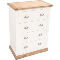 Cabinet Bits Tropea 4 Drawer Off White Chrome Cup Handle Chest of Drawers - Wilko - thumbnail 5