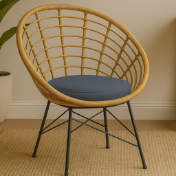 Home Republic Venice Rattan Woven Curved Chair - Size: 70 x 66 x 75cm - n/a - Homerepublic - Wilko - thumbnail 1