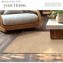 tectake Easy Care Woven Rug 170 x 120 x 0.5cm - Size: 0.5 x 120 x 170cm - Brown - Wilko - thumbnail 7