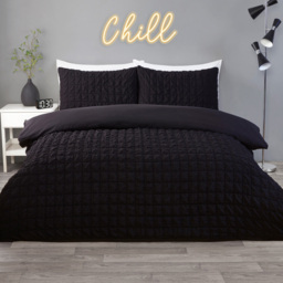 Kingston Check Duvet Set Black Double - My Home - Wilko - thumbnail 1