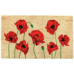 Coco & Coir Eternal Poppy Coir Door Mat 45 x 75cm - n/a - Coco & Coir ® - Wilko