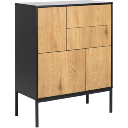 Florence Seaford 3 Door 2 Drawer Black and Oak Sideboard - Furniture To Go - Wilko - thumbnail 3