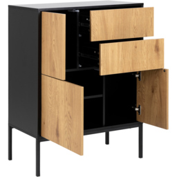 Florence Seaford 3 Door 2 Drawer Black and Oak Sideboard - Furniture To Go - Wilko - thumbnail 6