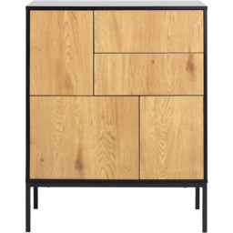Florence Seaford 3 Door 2 Drawer Black and Oak Sideboard - Furniture To Go - Wilko - thumbnail 4