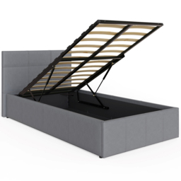 GFW Single Grey Faux Leather End Lift Ottoman Bed with Bonnell Mattress - Wilko - thumbnail 5