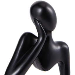 Living and Home Thinker Black Resin Tabletop Abstract Decor Ornament 13cm - Size: 13 x 8 x 12cm - Wilko - thumbnail 3