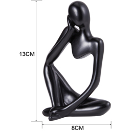 Living and Home Thinker Black Resin Tabletop Abstract Decor Ornament 13cm - Size: 13 x 8 x 12cm - Wilko - thumbnail 6