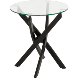 Seconique Sheldon Clear Glass and Black Side Table - Size: 56 x 50 x 50cm - Clear Glass/Black - Wilko - thumbnail 3