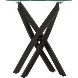 Seconique Sheldon Clear Glass and Black Side Table - Size: 56 x 50 x 50cm - Clear Glass/Black - Wilko - thumbnail 5