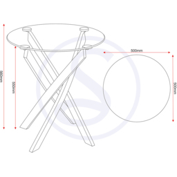 Seconique Sheldon Clear Glass and Black Side Table - Size: 56 x 50 x 50cm - Clear Glass/Black - Wilko - thumbnail 7