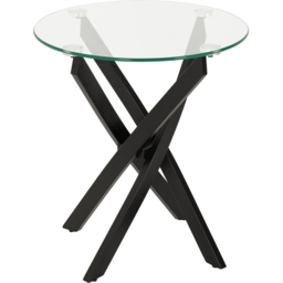 Seconique Sheldon Clear Glass and Black Side Table - Size: 56 x 50 x 50cm - Clear Glass/Black - Wilko - thumbnail 4