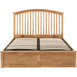 GFW Madrid Double Oak Wood Ottoman Bed - Brown - Wilko - thumbnail 6