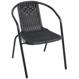 Living and Home Wicker 4 Seater Black Tempered Glass Bistro Set - Wilko - thumbnail 4