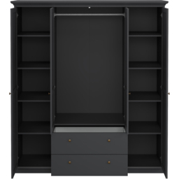 Florence Paris 4 Door 2 Drawer Matt Grey Wardrobe - Size: 4 Door, 2 Drawer - Wilko - thumbnail 5
