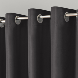 Velosso Kassidy Charcoal Blackout Curtains 168 x 183cm - Size: W 168 x D 183cm - Grey - Wilko - thumbnail 3