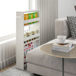 Costway 4 Shelf White Slim Storage Cart with Wheels - Size: 101 x 19 x 12cm - Wilko - thumbnail 5