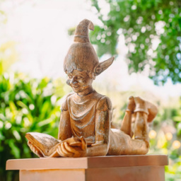Marco Paul Bronze Lying Elf Reading a Book Garden Ornament - Size: 41 x 20 x 10cm - Brown - Wilko - thumbnail 6