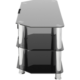 AVF Classic 3 Shelf Black Glass and Chrome Corner TV Stand - AVF Group Ltd - Wilko - thumbnail 5