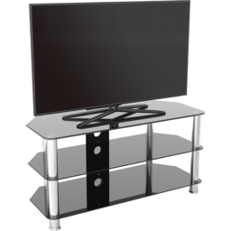 AVF Classic 3 Shelf Black Glass and Chrome Corner TV Stand - AVF Group Ltd - Wilko - thumbnail 6