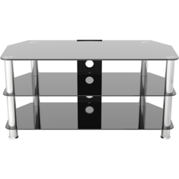 AVF Classic 3 Shelf Black Glass and Chrome Corner TV Stand - AVF Group Ltd - Wilko - thumbnail 4