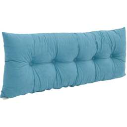 Living and Home Blue Chenille Headboard Pillow 60 x 150cm - Size: 60 x 150 x 18cm - Wilko