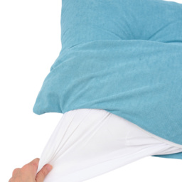 Living and Home Blue Chenille Headboard Pillow 60 x 150cm - Size: 60 x 150 x 18cm - Wilko - thumbnail 7