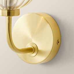 ValueLights Chessy Gold Ribbed Glass Globe Stem LED Wall Light - Size: 20 x 14 x 10cm - Wilko - thumbnail 4