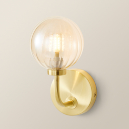 ValueLights Chessy Gold Ribbed Glass Globe Stem LED Wall Light - Size: 20 x 14 x 10cm - Wilko - thumbnail 6