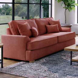 Alba City 3 Seater Ruby Fabric Sofa - Pink - Wilko