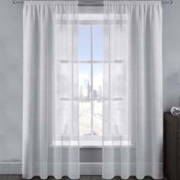 Velosso Alessandria White Shimmer Voile Panel Curtain 137 x 137cm - Size: W 137 x D 137cm - Wilko - thumbnail 1