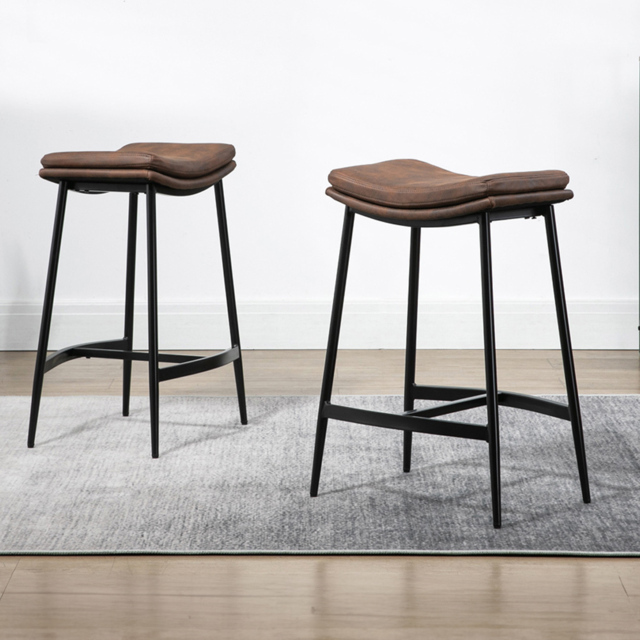 Portland Brown Microfibre Bar Stool Set of 2 - Wilko - image 1