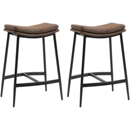 Portland Brown Microfibre Bar Stool Set of 2 - Wilko - thumbnail 3