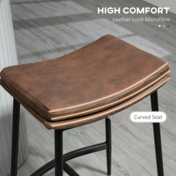 Portland Brown Microfibre Bar Stool Set of 2 - Wilko - thumbnail 7