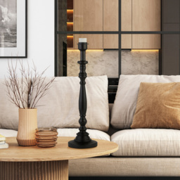 Lighting Collection Baldwin Black Candle Stick Spindle Table Lamp Base 54cm - Size: 59 x 21 x 21cm - Wilko - thumbnail 3