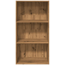 vidaXL 3 Shelf Artisan Oak Bookcase - Size: 114 x 30 x 60cm - Brown - Wilko - thumbnail 4