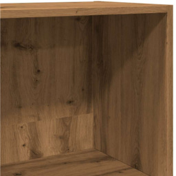 vidaXL 3 Shelf Artisan Oak Bookcase - Size: 114 x 30 x 60cm - Brown - Wilko - thumbnail 7