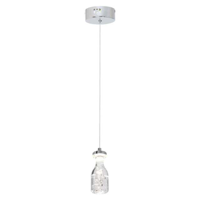 Milagro Bottle Silver LED Pendant Lamp Bottle 230V - Size: 10 x 10 x 90cm - Wilko - image 1