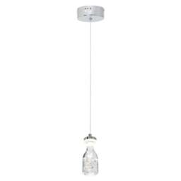 Milagro Bottle Silver LED Pendant Lamp Bottle 230V - Size: 10 x 10 x 90cm - Wilko