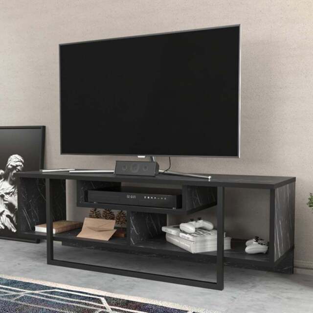 Decorotika Asal Bendire and Black Wide TV Unit - Size: 40.2 x 119.4 x 35.2cm - Wilko - image 1