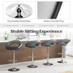 Costway Black Height Adjustable Swivel Bar Stool Set of 2 - Size: 62 x 56 x 36cm - Wilko - thumbnail 7