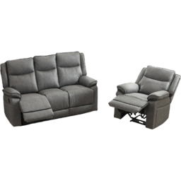 Furniture One 4 Seater Grey Manual Sectional Recliner Couches Sofa Set - Size: 6 Seater - Wilko - thumbnail 3