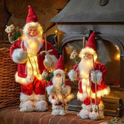 Marco Paul Red LED Pre Lit Large Standing Santa Claus - Size: 46 x 28 x 26cm - Wilko - thumbnail 3