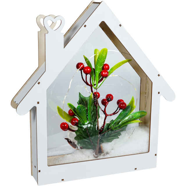 Xmas Haus LED Festive Window Decoration - Size: 270 x 260 x 40cm - White - Wilko - image 1