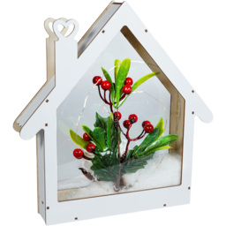 Xmas Haus LED Festive Window Decoration - Size: 270 x 260 x 40cm - White - Wilko - thumbnail 1