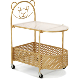 Costway Single Shelf Golden Bear Pattern Glass Coffee Table - Size: 60 x 40 x 76cm - Yellow - Wilko - thumbnail 3