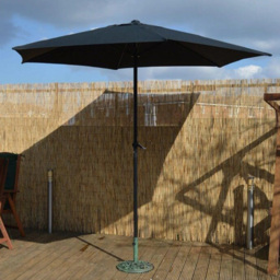 Marco Paul Black Wind Up Parasol with Steel Shaft 2.7m - Wilko - thumbnail 3