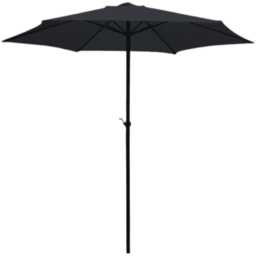 Marco Paul Black Wind Up Parasol with Steel Shaft 2.7m - Wilko - thumbnail 1