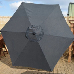 Marco Paul Black Wind Up Parasol with Steel Shaft 2.7m - Wilko - thumbnail 4