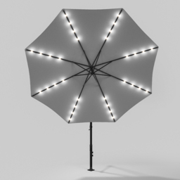 Living and Home Grey 32 LED Crank and Lift Parasol - Wilko - thumbnail 6