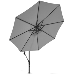 Living and Home Grey 32 LED Crank and Lift Parasol - Wilko - thumbnail 5